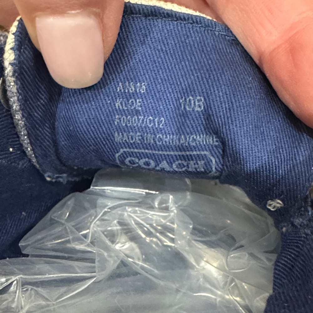 Coach Blue and Cream Slip-On Sneakers - Picture 8 of 10